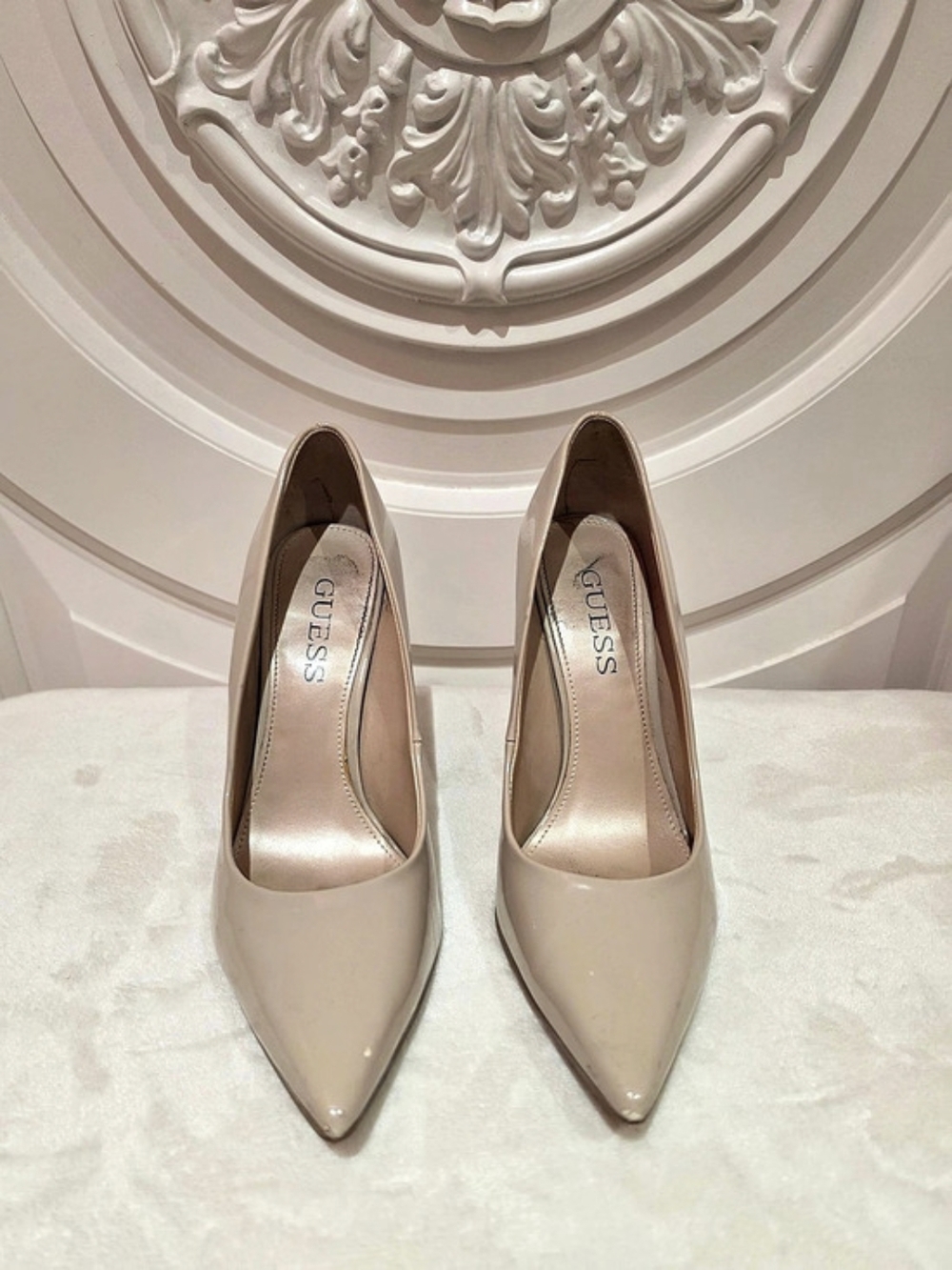 Guess Pointed Toe Stiletto Heels in Beige